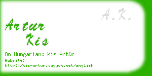 artur kis business card